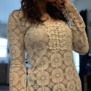 Bloomingdales crochet lace top